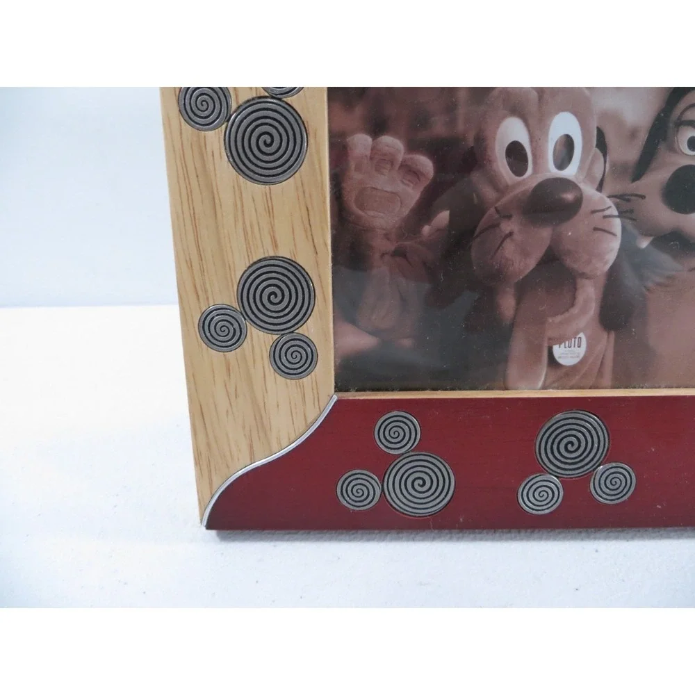 Disney 2 Tone Wood Mickey Mouse Head Inlaid Metal 4